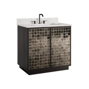 Currey and Company - 3800-0013 - 36" Vanity with Rectangular Undermount Sink - Mosaico - Ebony / Natural / White / Antique Mirror