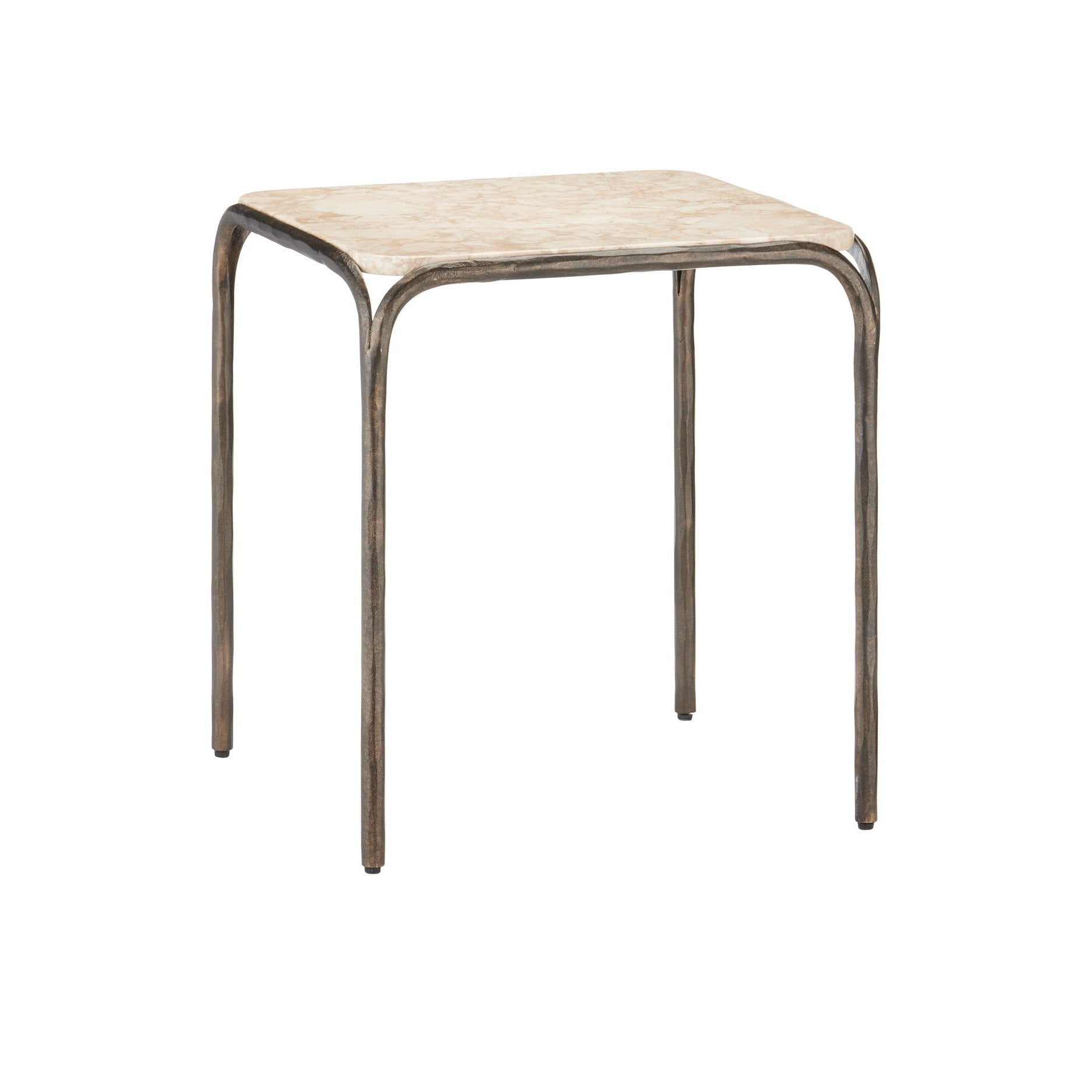 Currey and Company - 4000-0221 - Side Table - Crema - Natural / Bronze