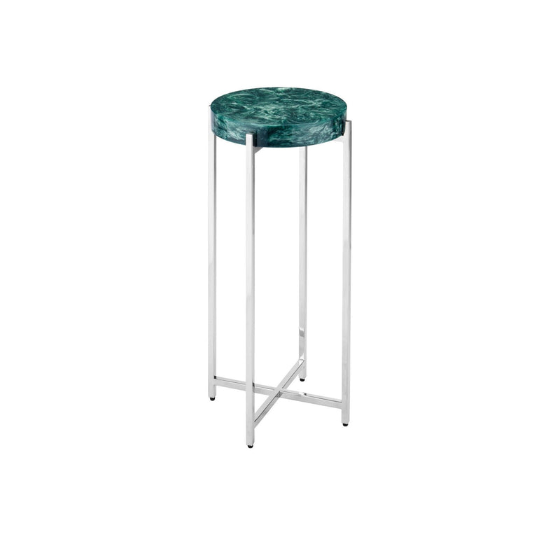 Currey and Company - 4000-0227 - Drinks Table - Rina - Teal / Polished Nickel