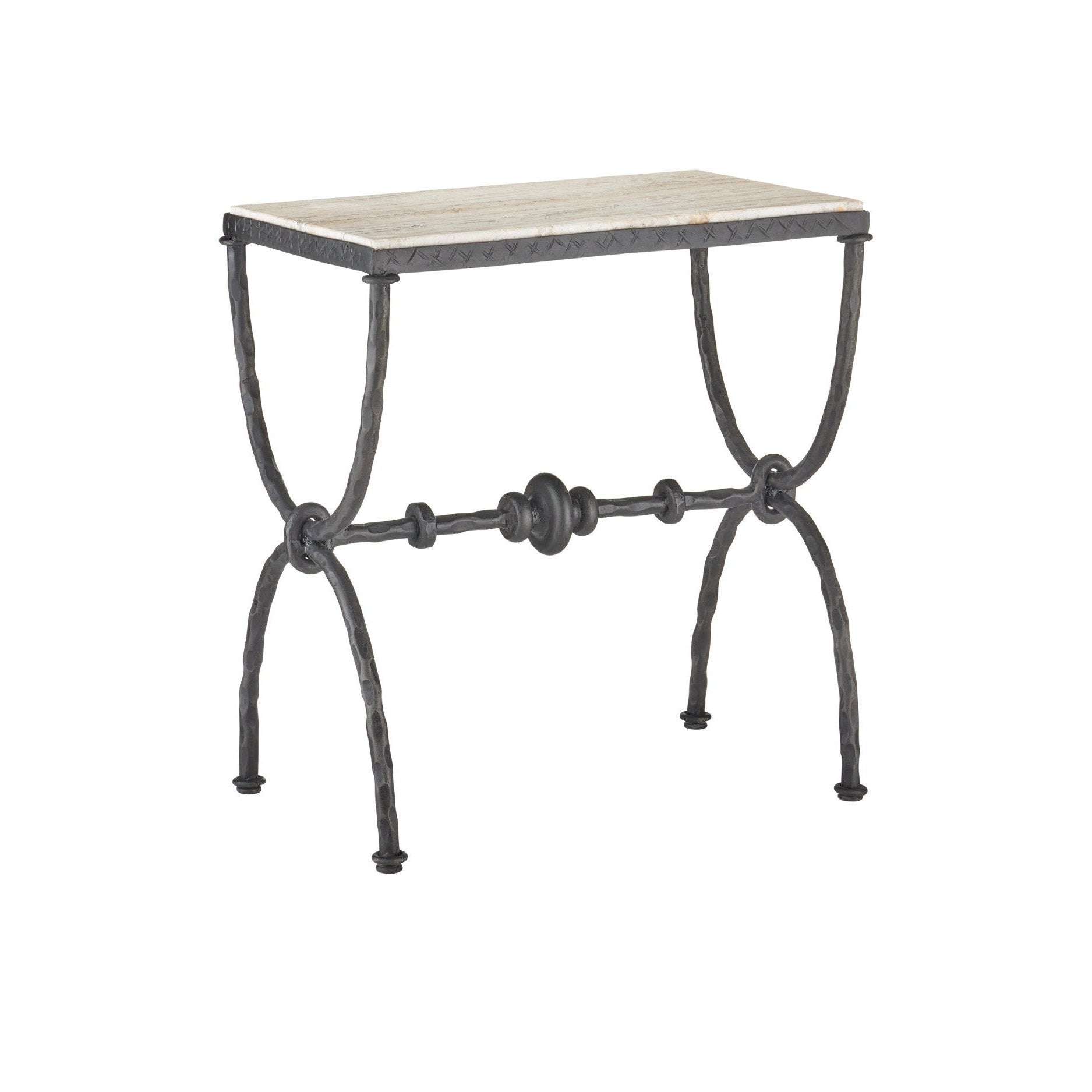 Currey and Company - 4000-0243 - Side Table - Agora - Natural / Rustic Bronze