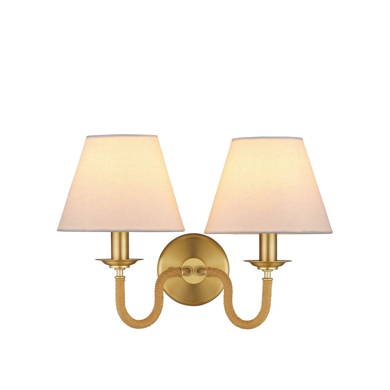 Currey and Company - 5000-0274 - Two Light Wall Sconce - Adala Brass Wall Sconce - Natural / Brushed Brass