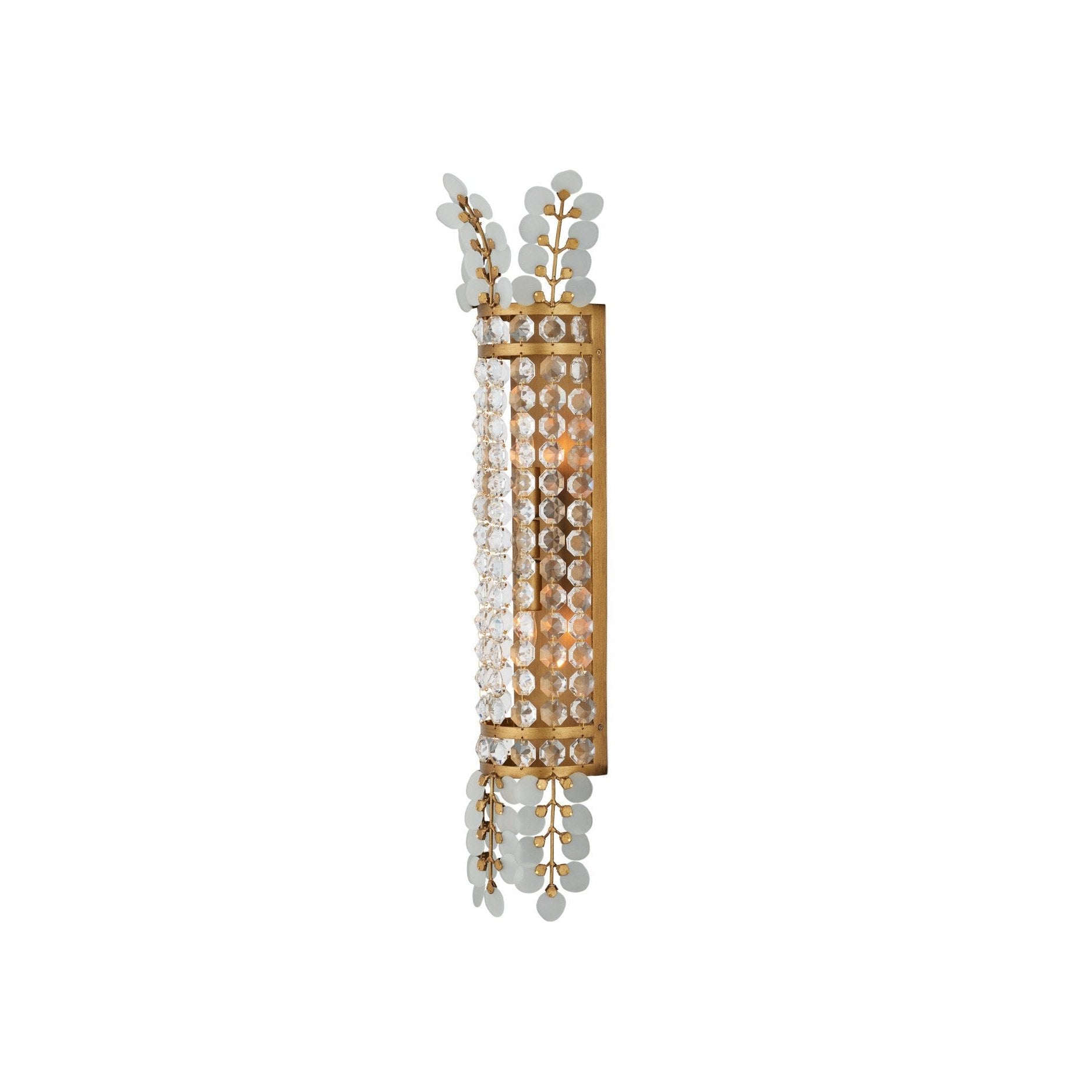 Currey and Company - 5000-0283 - Two Light Wall Sconce - Bradshaw - Frosted / Clear / Brass
