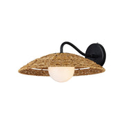 Currey and Company - 5500-0059 - One Light Wall Sconce - Barbary - Natural / Black / Frosted White
