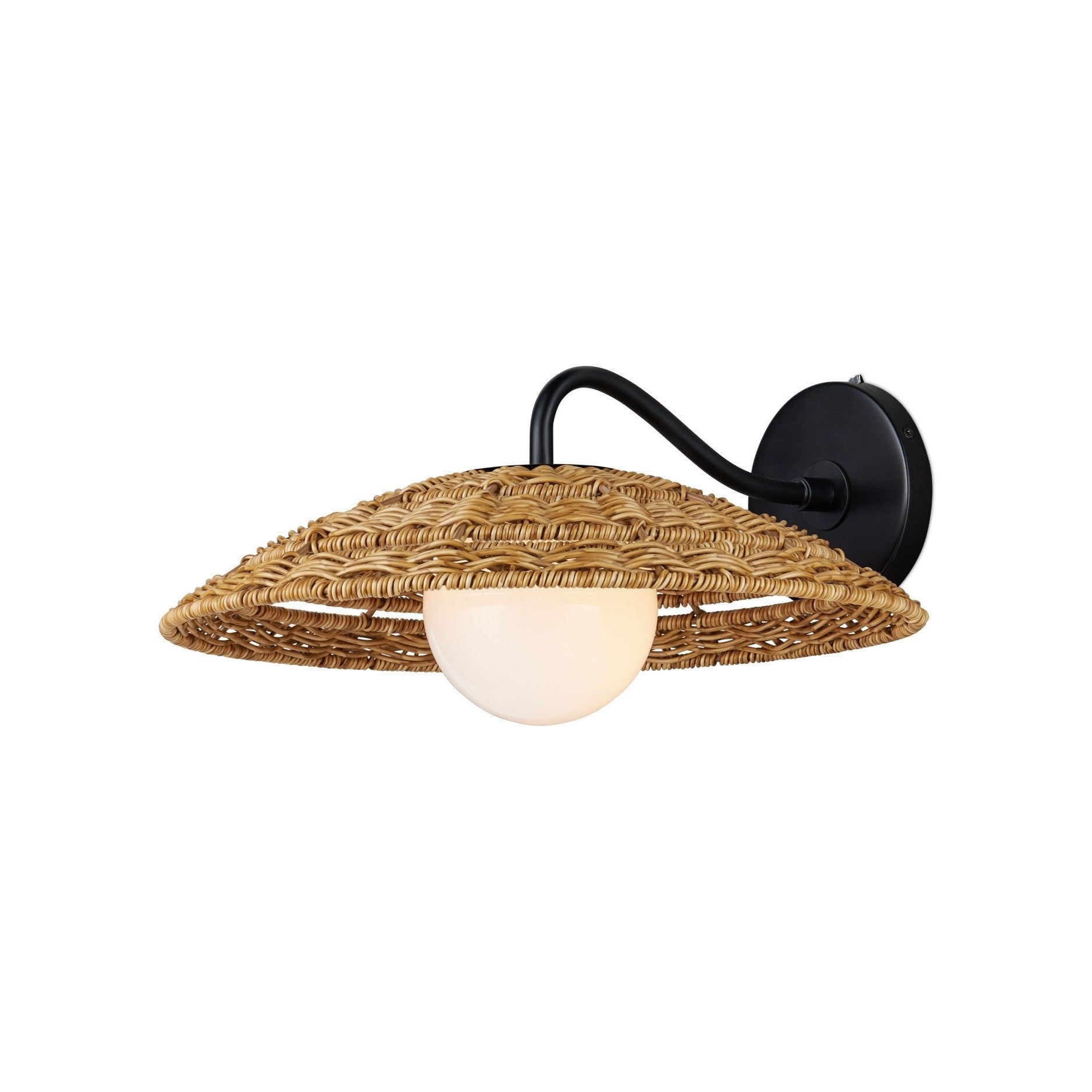 Currey and Company - 5500-0059 - One Light Wall Sconce - Barbary - Natural / Black / Frosted White