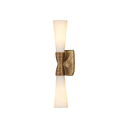 Currey and Company - 5800-0065 - Two Light Wall Sconce - Burrows - Opaque White / Antique Brass