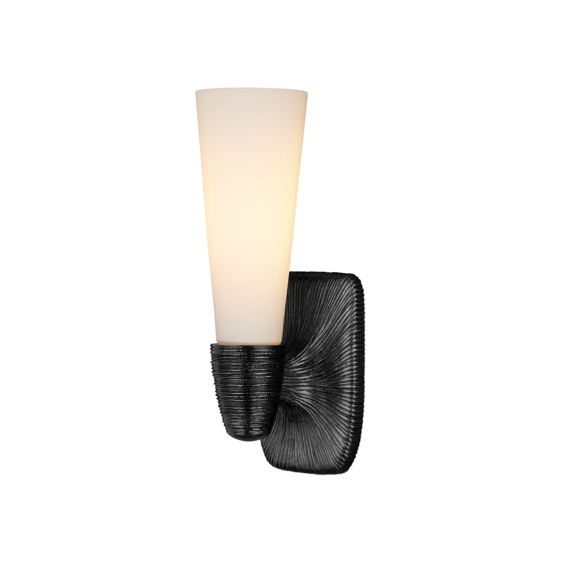 Currey and Company - 5800-0068 - One Light Wall Sconce - Bonaz - Opaque White / Oil Rubbed Bronze