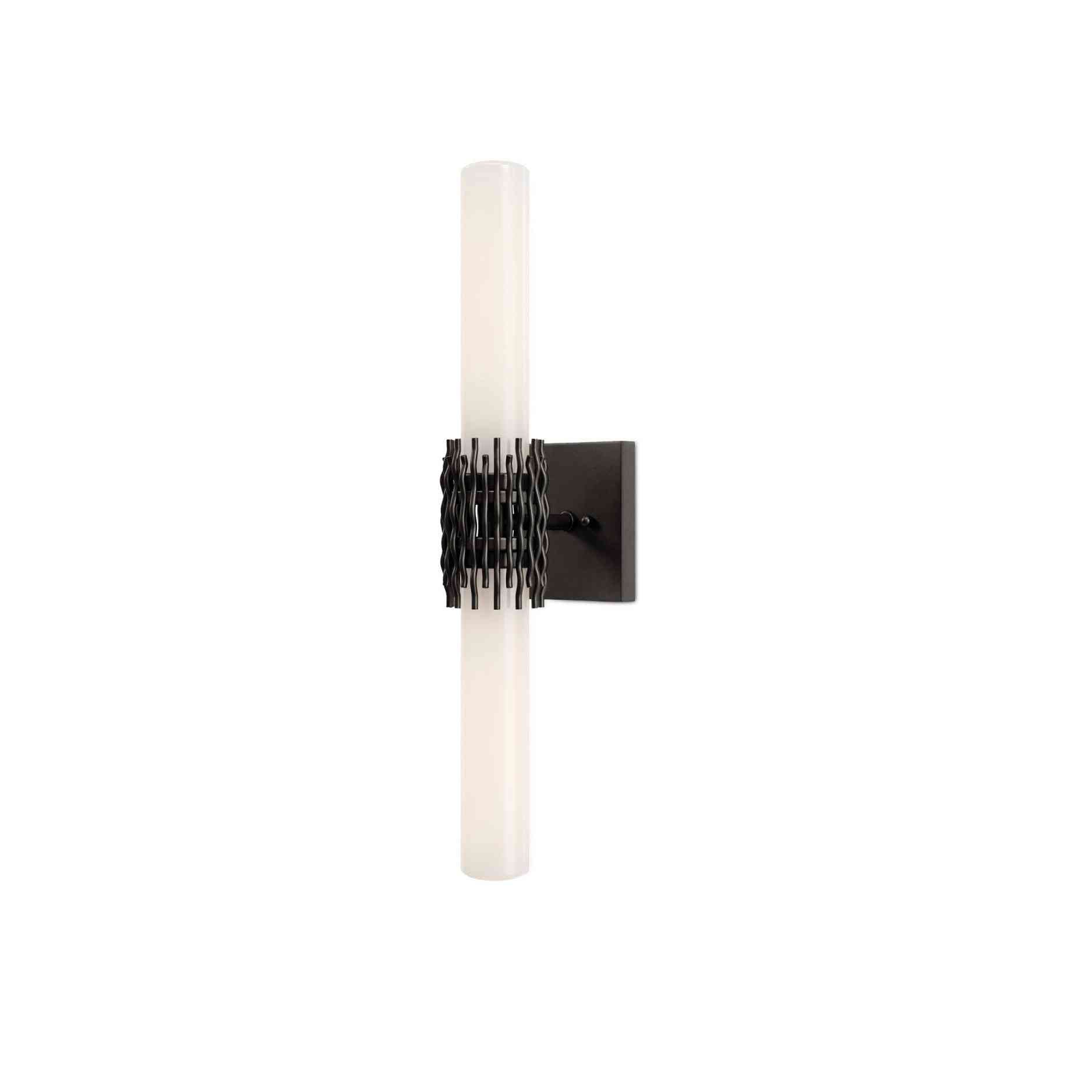 Currey and Company - 5800-0071 - Two Light Wall Sconce - Brietta - Opaque White / Oil Rubbed Bronze