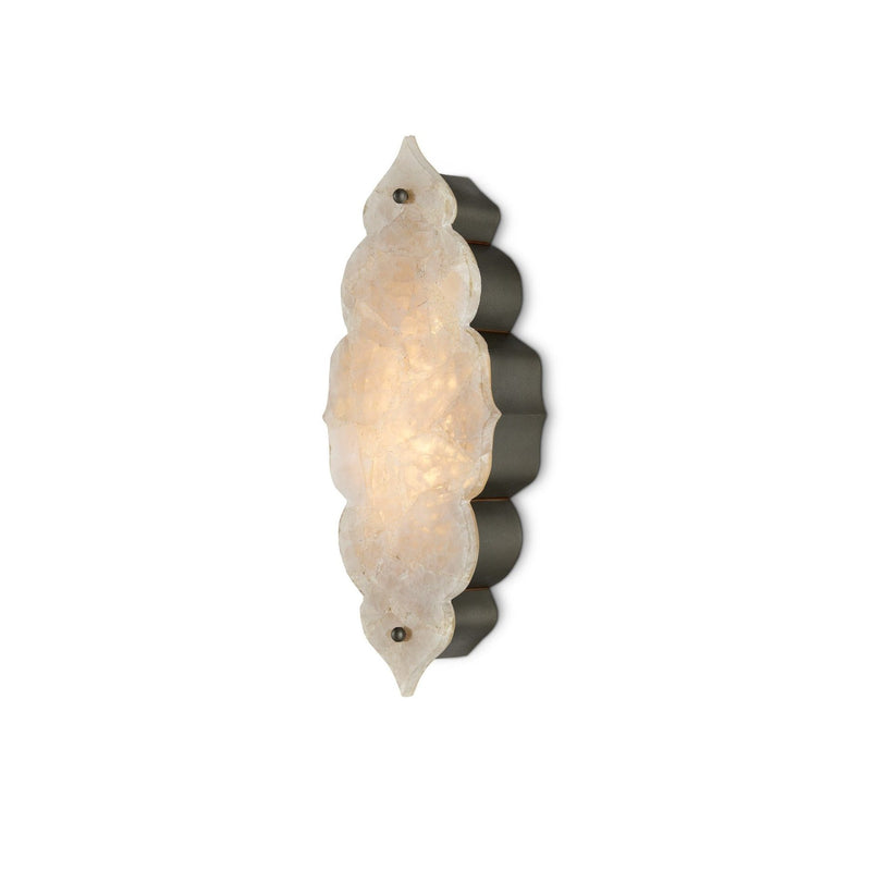 Currey and Company - 5900-0050 - LED Wall Sconce - Andalucia Collection - Hiroshi Gray/Sugar White/Natural Stone