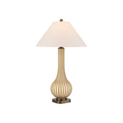Currey and Company - 6000-1019 - One Light Table Lamp - Striae Table Lamp - Yellow / Off-White