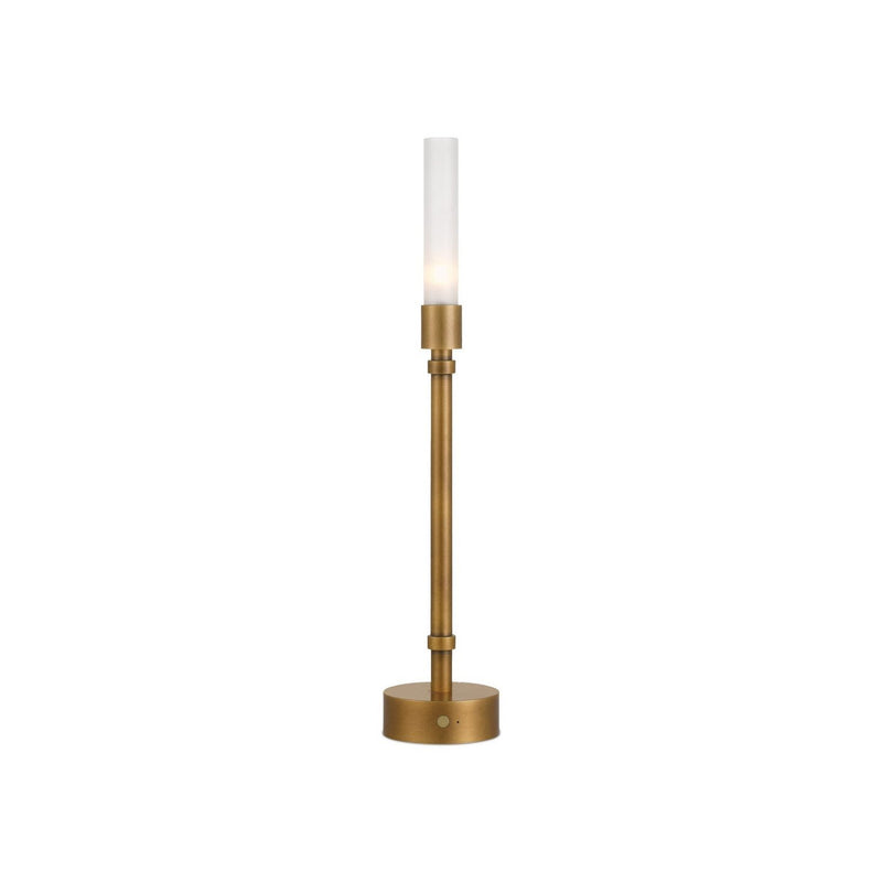 Currey and Company - 6700-0013 - One Light Table Lamp - Paseo - Polished Antique Brass/Frosted