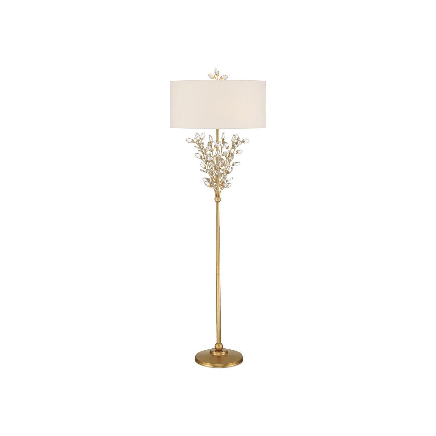 Currey and Company - 8000-0168 - Two Light Floor Lamp - Forget-Me-Not - Clear/Chinois Gold Leaf