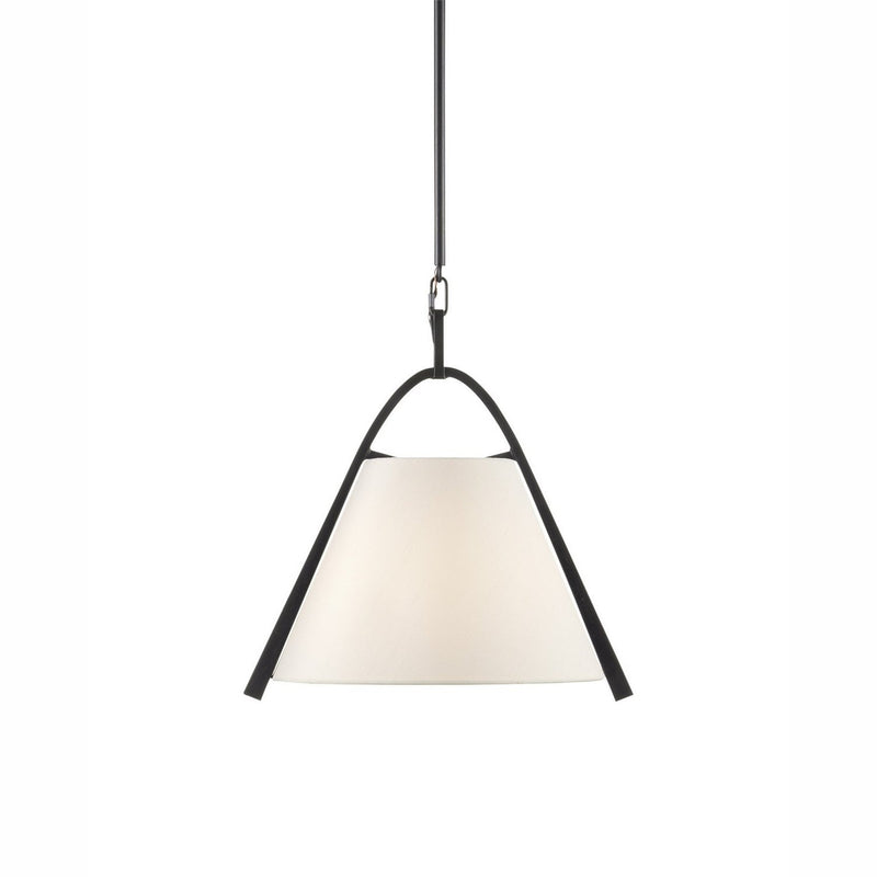 Currey and Company - 9000-0951 - One Light Pendant - Frey - Satin Black/Off-White