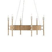 Currey and Company - 9000-0955 - Six Light Chandelier - Monzie - Natural/Contemporary Silver Leaf