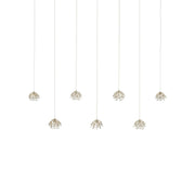 Currey and Company - 9000-1054 - Seven Light Pendant - Crystal Bud - Clear/Contemporary Silver Leaf/Silver