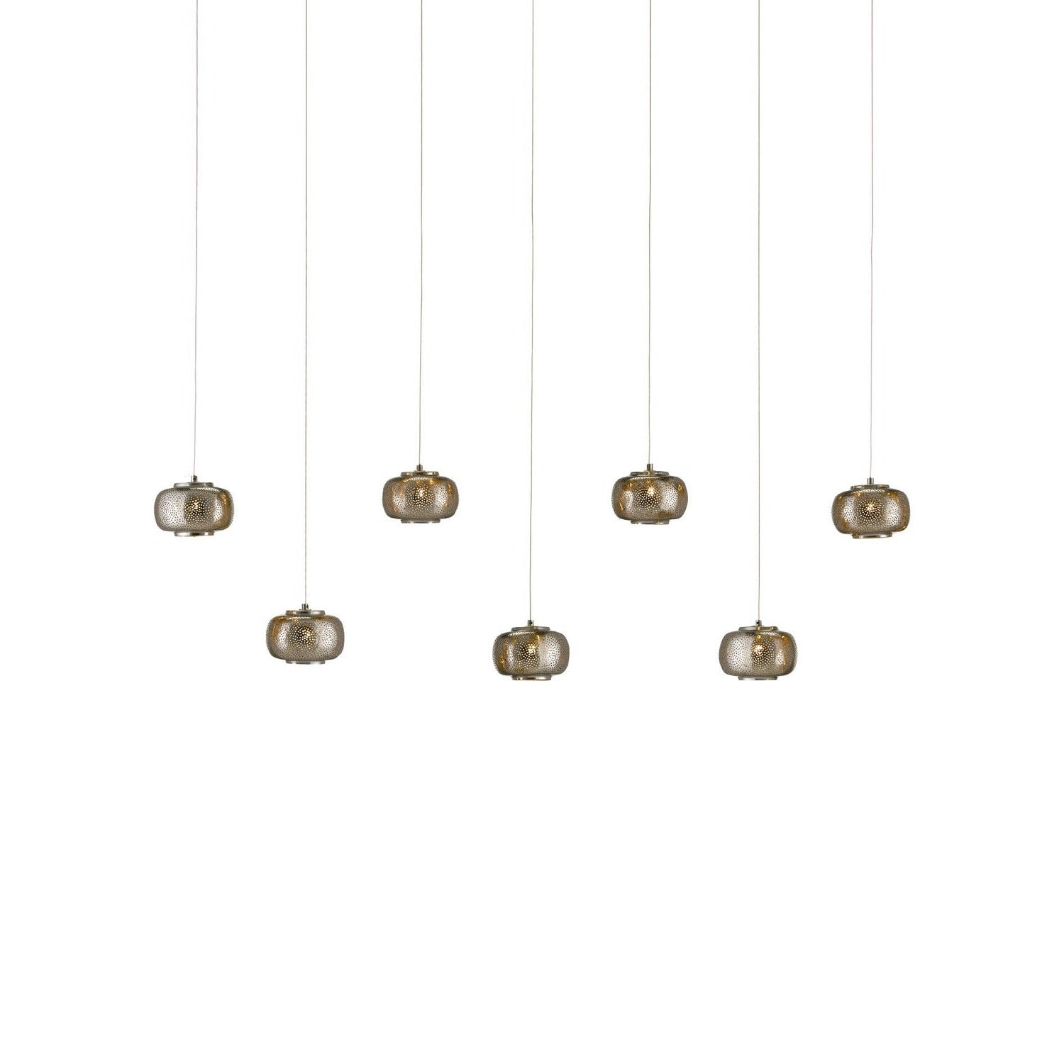 Currey and Company - 9000-1057 - Seven Light Pendant - Pepper - Nickel/Silver