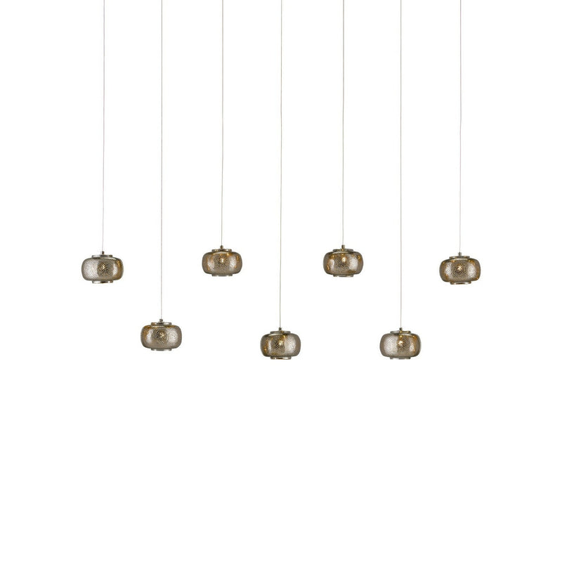 Currey and Company - 9000-1057 - Seven Light Pendant - Pepper - Nickel/Silver