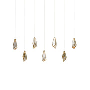Currey and Company - 9000-1059 - Seven Light Pendant - Glace - Raj Mirror/Antique Brass/Silver
