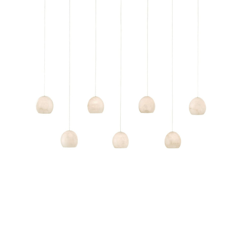 Currey and Company - 9000-1064 - Seven Light Pendant - Lazio - White/Silver