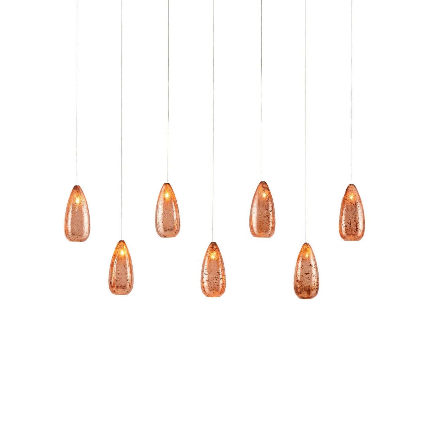 Currey and Company - 9000-1065 - Seven Light Pendant - Rame - Copper/Silver