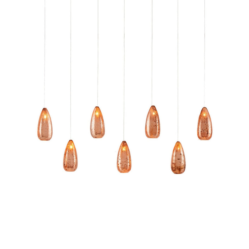 Currey and Company - 9000-1065 - Seven Light Pendant - Rame - Copper/Silver