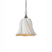 Currey and Company - 9000-1282 - One Light Pendant - Twirl - White/Antique Brushed Nickel