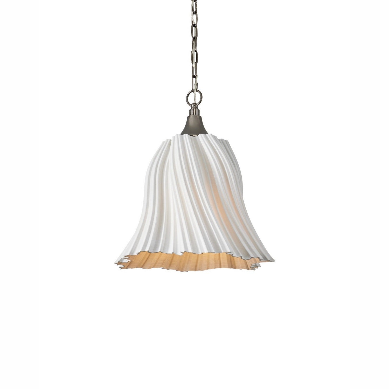 Currey and Company - 9000-1282 - One Light Pendant - Twirl - White/Antique Brushed Nickel
