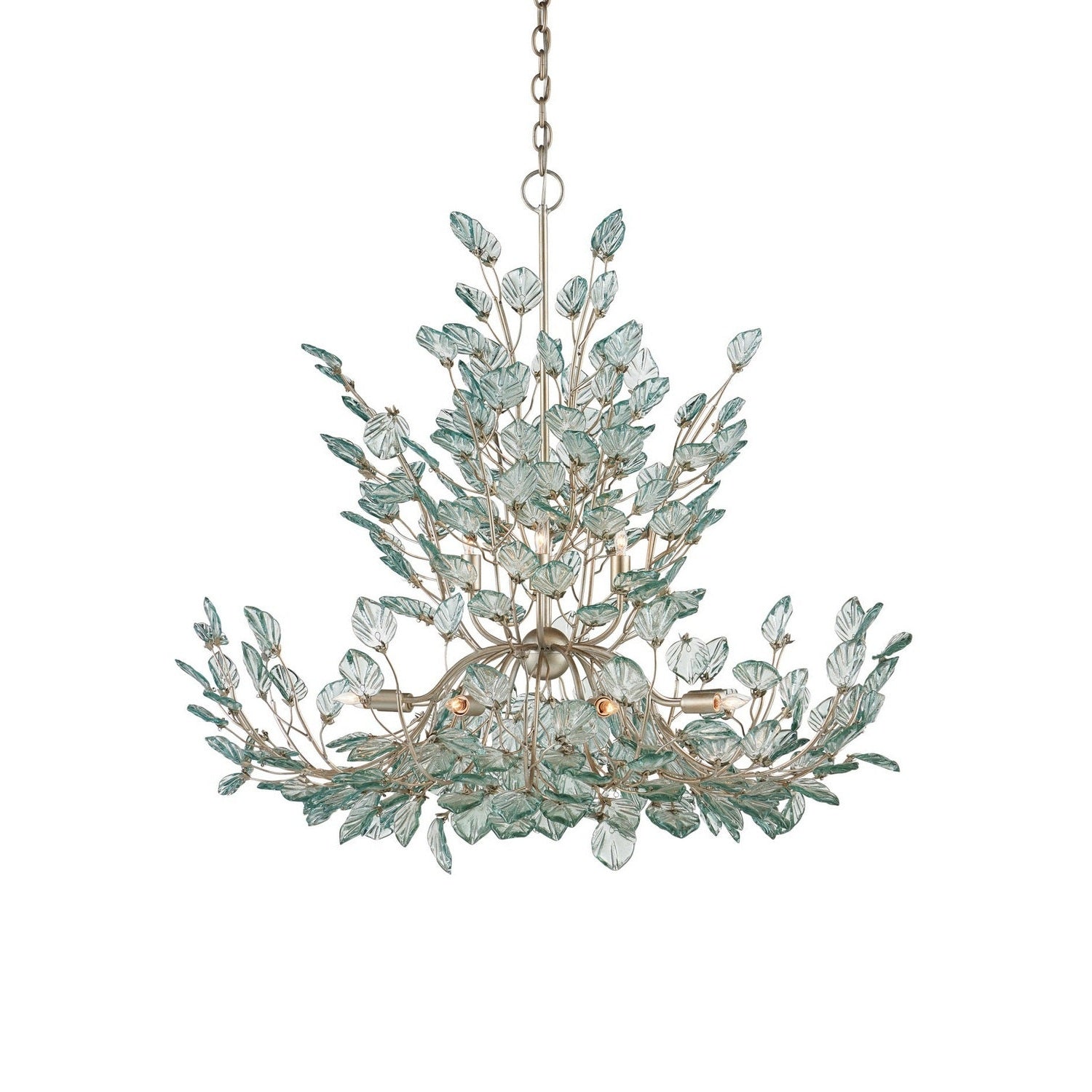 Currey and Company - 9000-1294 - 12 Light Chandelier - Baobab - Clear/Contemporary Silver Leaf/Contemporary Silver