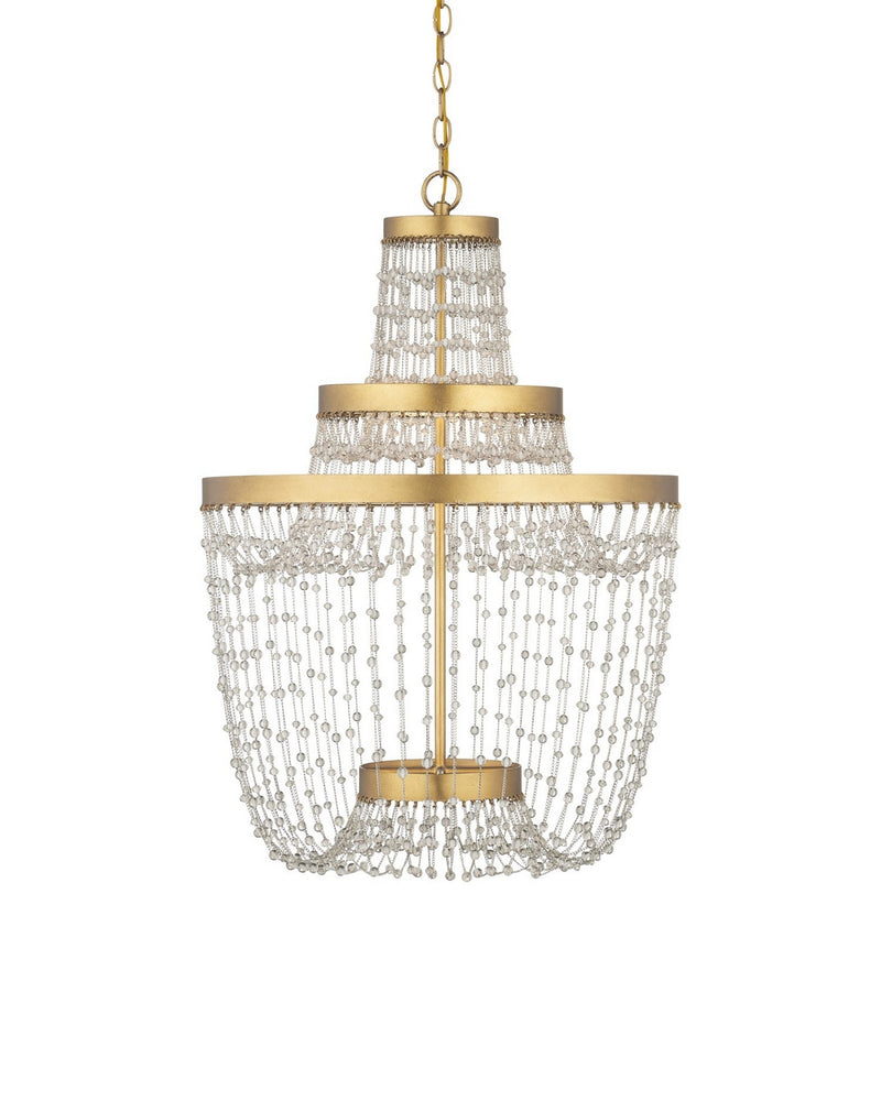 Currey and Company - 9000-1305 - LED Chandelier - Mademoiselle - Clear/Contemporary Gold Leaf/Contemporary Gold