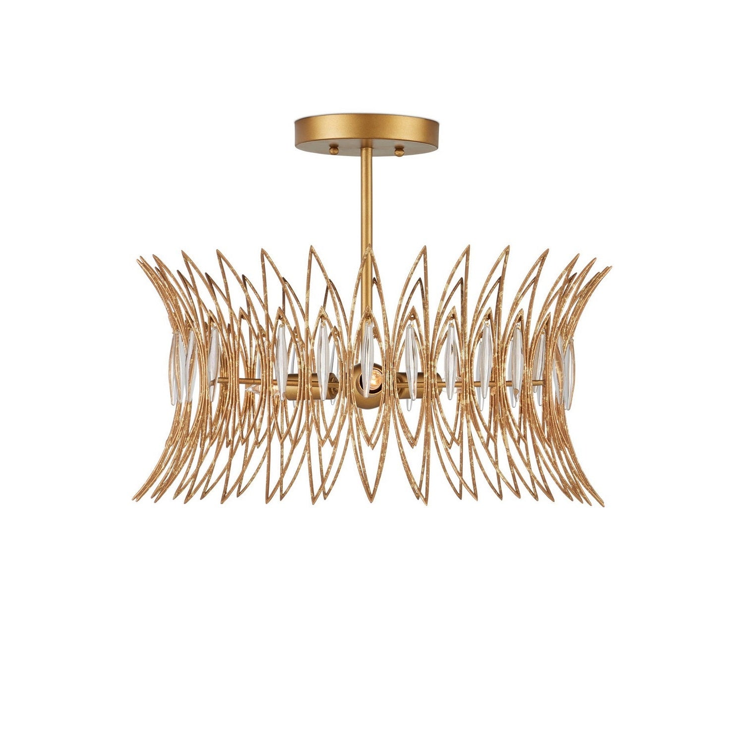Currey and Company - 9000-1325 - Three Light Flush Mount - Marquise - Clear/Luxor Gold