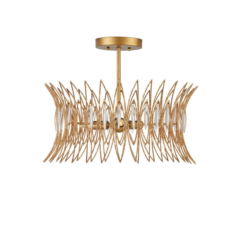 Currey and Company - 9000-1325 - Three Light Flush Mount - Marquise - Clear/Luxor Gold