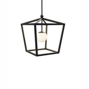 Currey and Company - 9500-0025 - One Light Lantern - Denison - Black/Frosted White