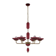 Kalco - 519671STB/MGNT - Six Light Chandelier - Verde - Satin Brass