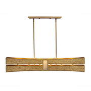 Kalco - 528461RBG - Six Light Linear Pendant - Dos - Rustic Gold and Brushed Gold