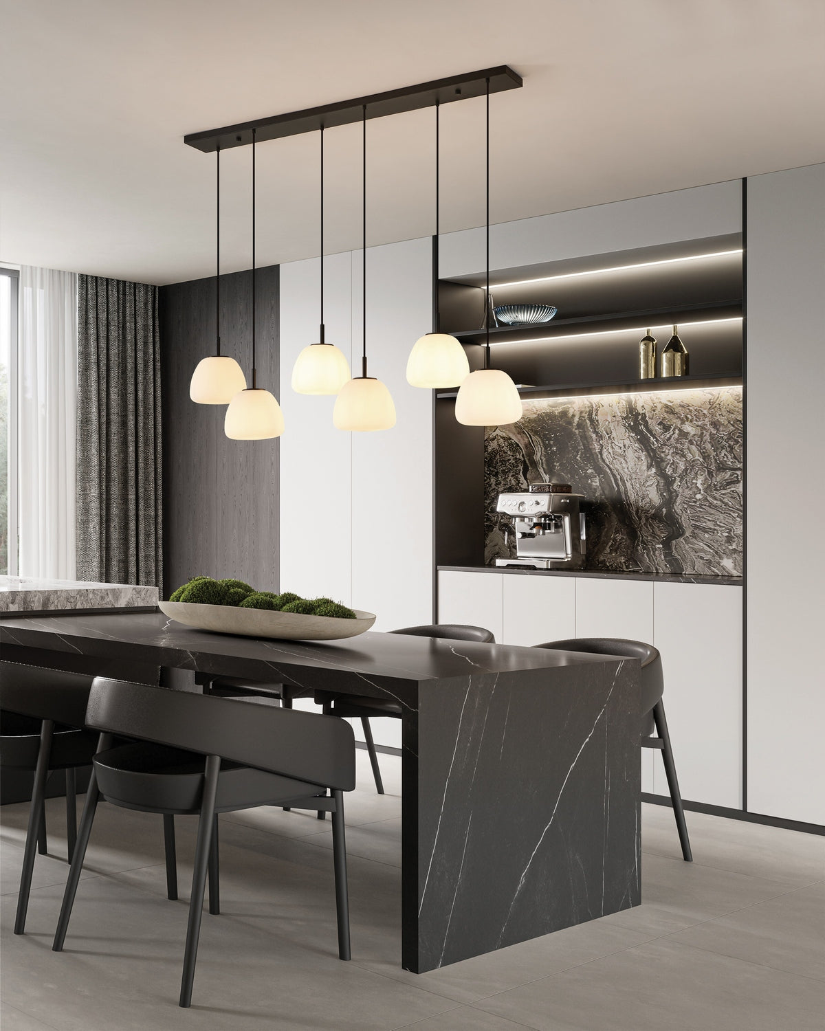 Eglo USA - 390203A - Six Light Linear Pendant - Balmes - Black