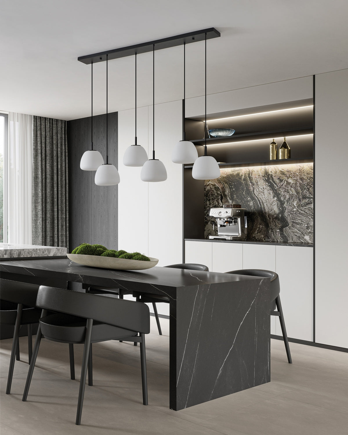 Eglo USA - 390203A - Six Light Linear Pendant - Balmes - Black