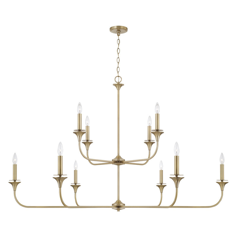 Capital Lighting - 448901AD - Ten Light Chandelier - Presley - Aged Brass