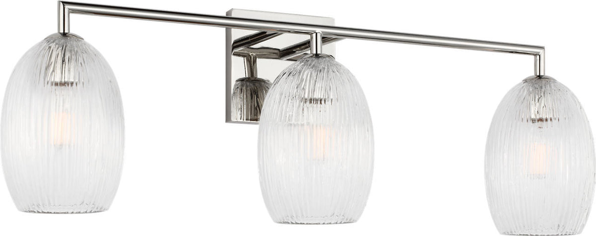 Visual Comfort Studio - HV1003PN - Three Light Bath - Serafina - Polished Nickel/Polished Nickel