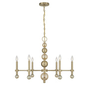 Savoy House - 1-2511-6-127 - Six Light Chandelier - Crescent - Noble Brass