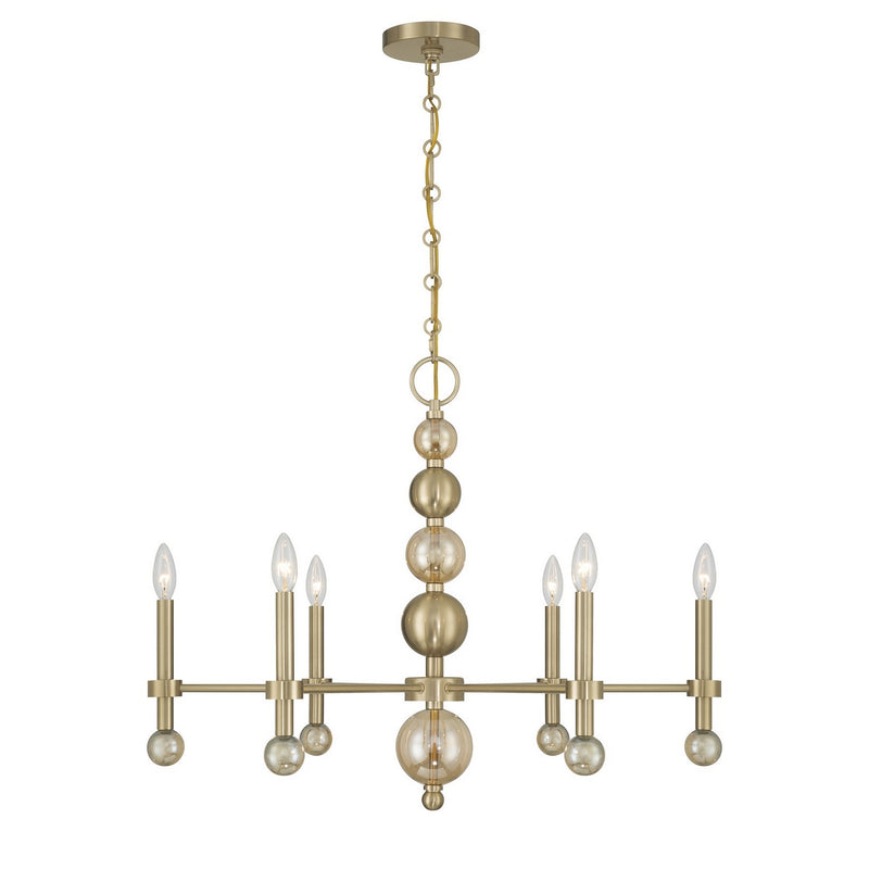Savoy House - 1-2511-6-127 - Six Light Chandelier - Crescent - Noble Brass