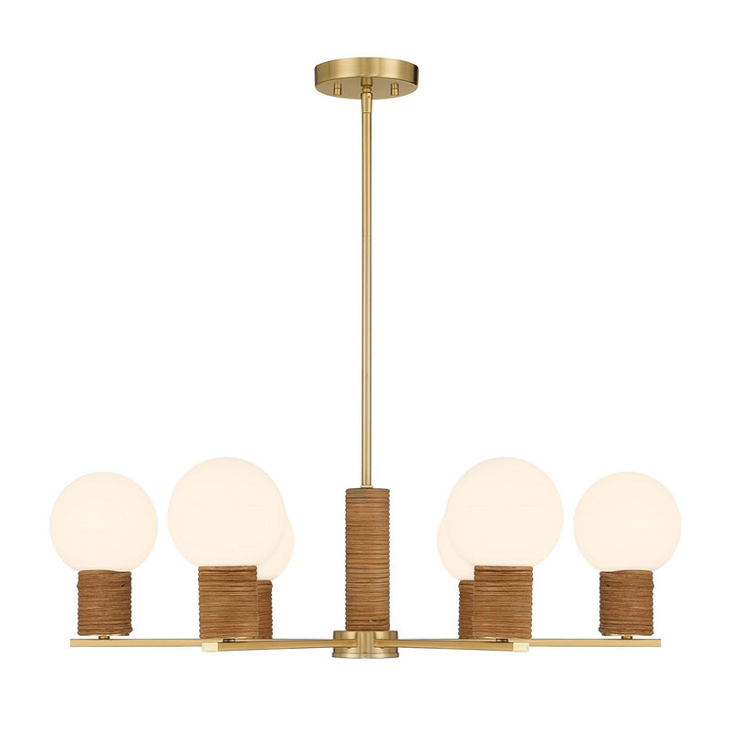 Savoy House - 1-4080-6-322 - Six Light Chandelier - Jarrell - Warm Brass