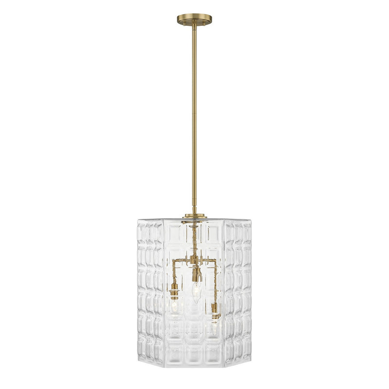 Savoy House - 7-6209-3-322 - Three Light Pendant - Reddick - Warm Brass