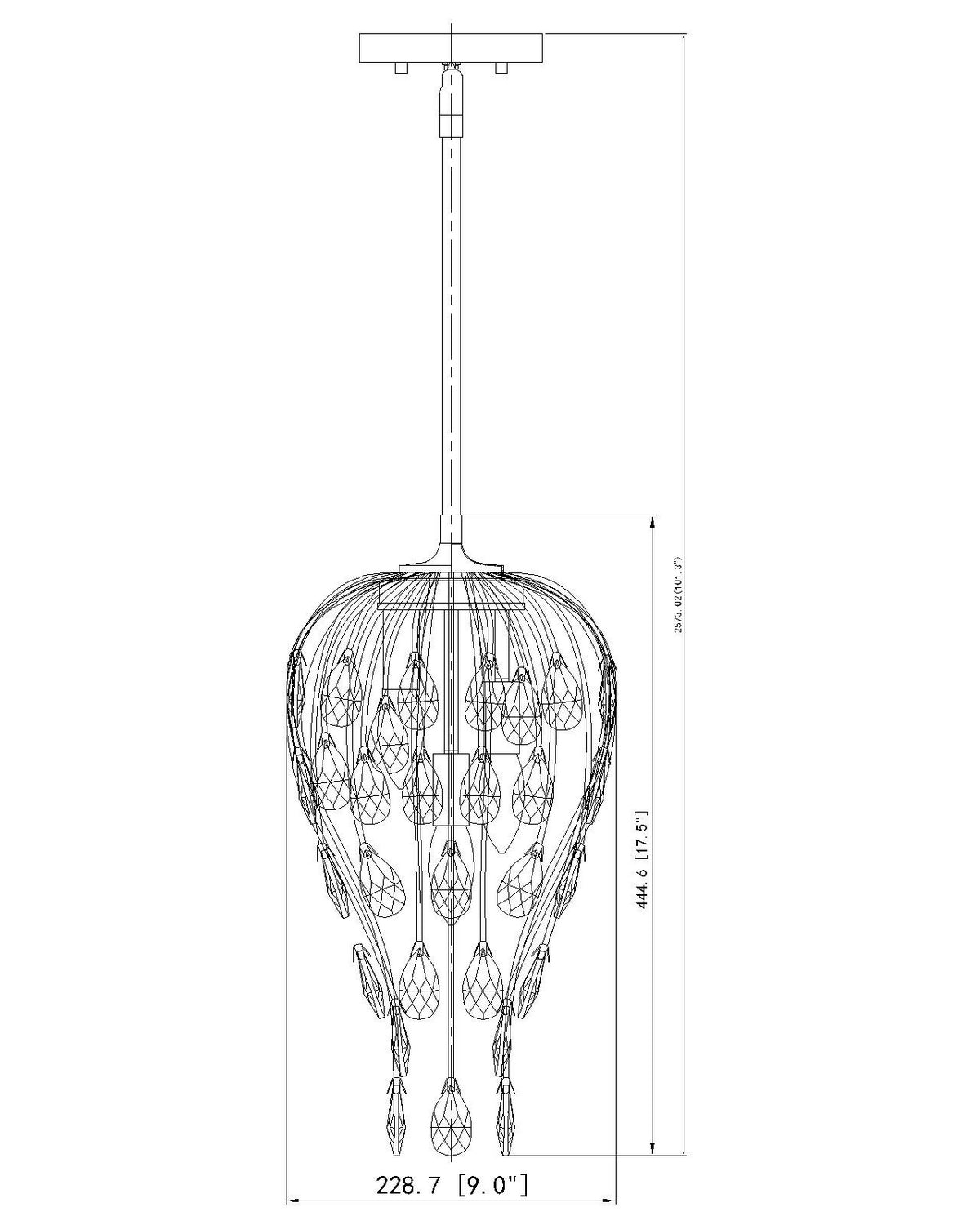 Z-Lite - 1957P9-MB - Three Light Pendant - Gabriella - Matte Black
