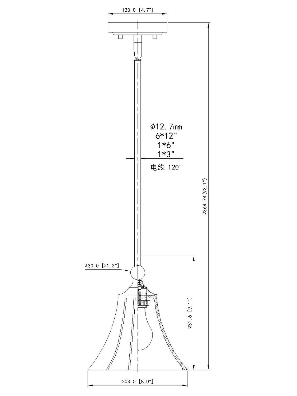 Z-Lite - 1958P8-MB - One Light Pendant - Fleur - Matte Black