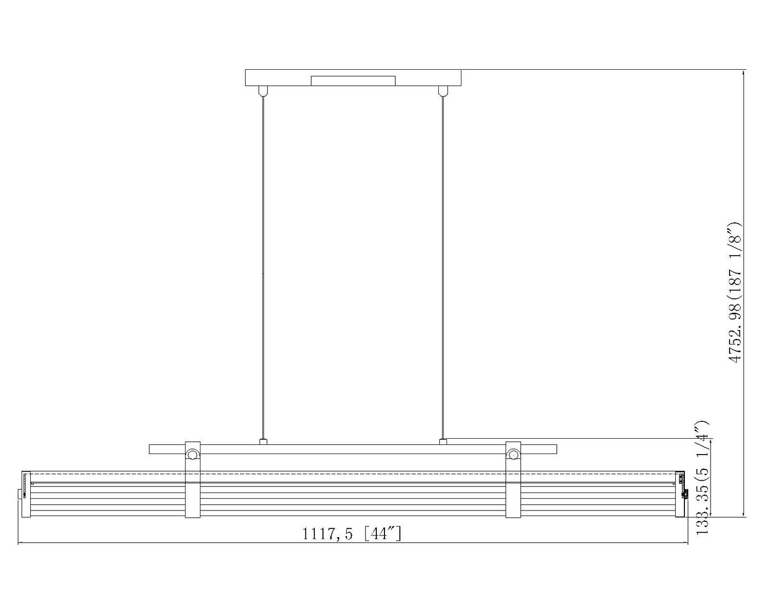 Z-Lite - 1959-44L-MB-LED - LED Linear Chandelier - Benoit - Matte Black