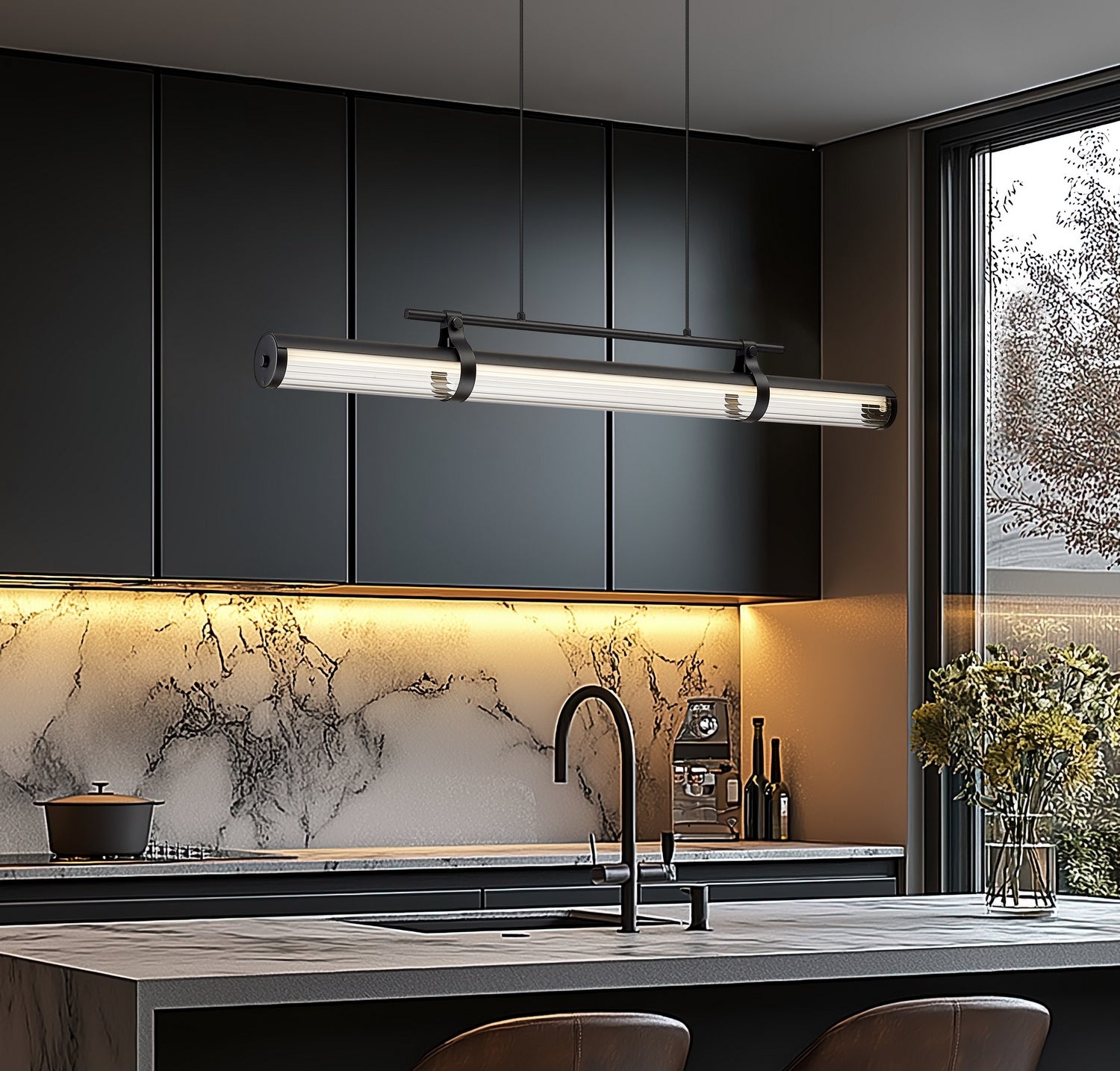 Z-Lite - 1959-44L-MB-LED - LED Linear Chandelier - Benoit - Matte Black