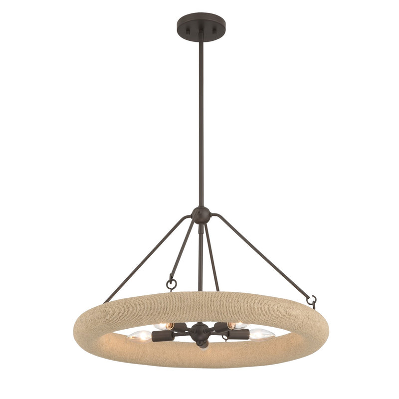 Minka-Lavery - 17115-860 - Five Light Pendant - Aeris - Dark Bronze