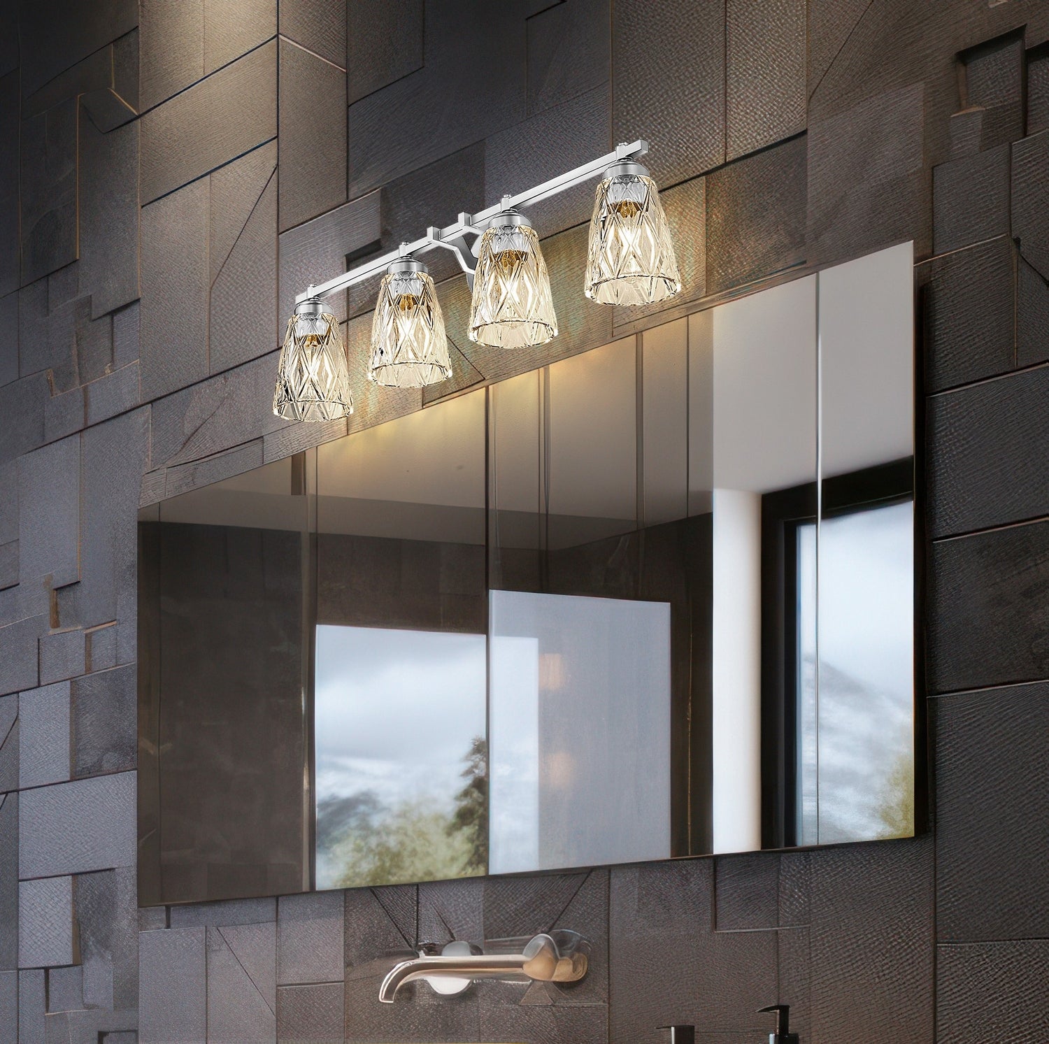 Z-Lite - 1960-4V-BN - Four Light Vanity - Andree - Brushed Nickel