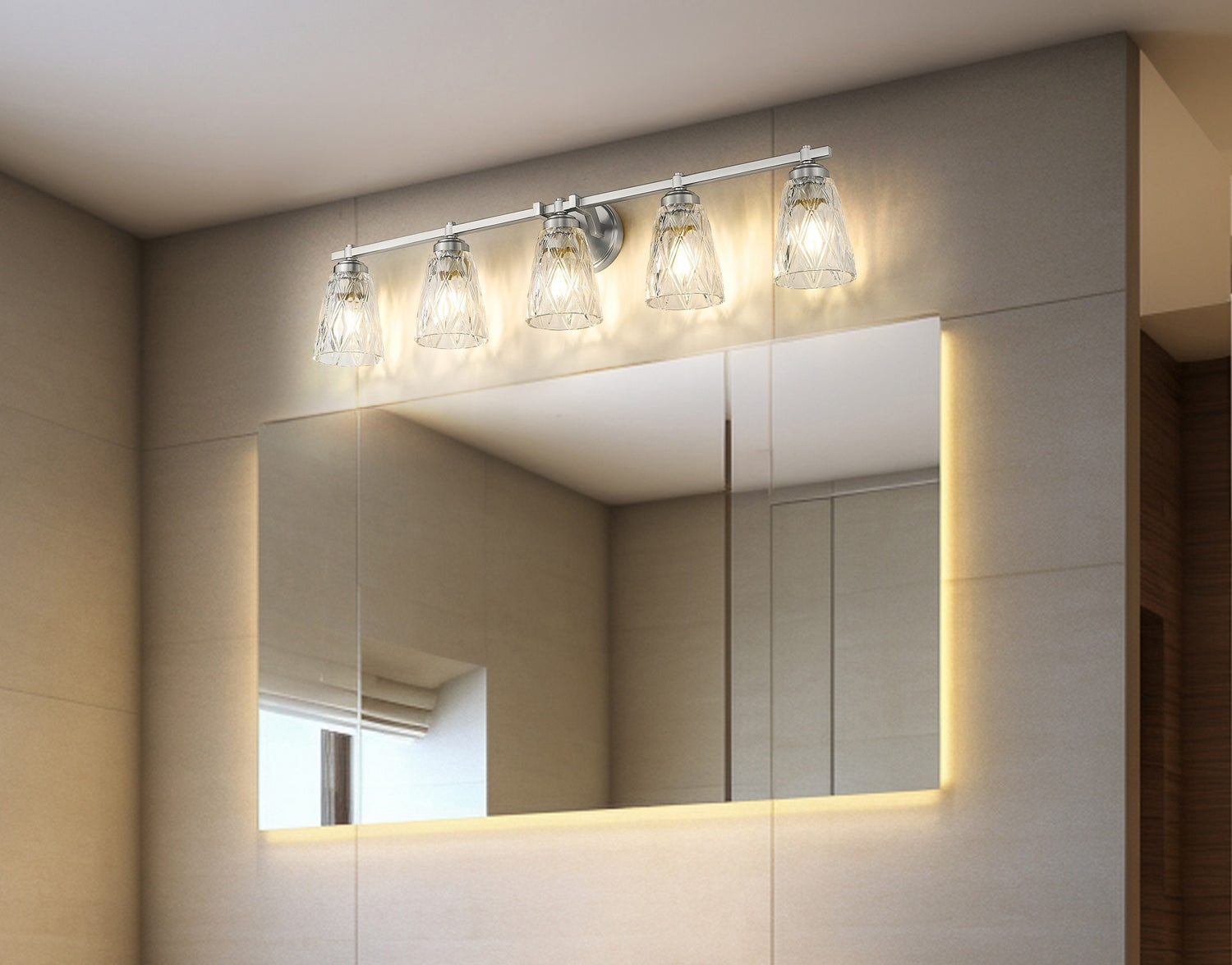 Z-Lite - 1960-5V-BN - Five Light Vanity - Andree - Brushed Nickel