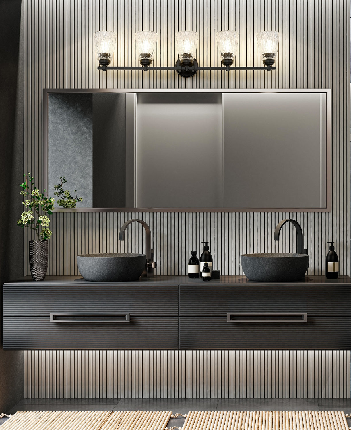 Z-Lite - 1960-5V-MB - Five Light Vanity - Andree - Matte Black