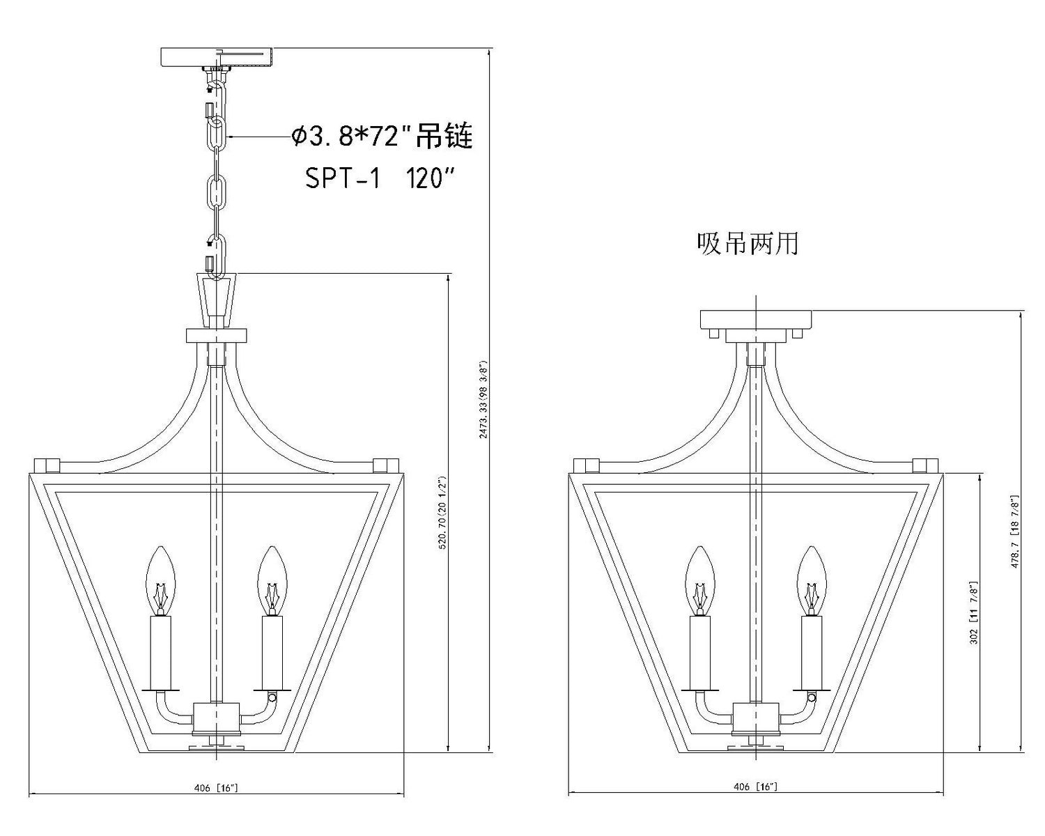 Z-Lite - 1961-3C-IO - Three Light Chandelier - Montalcino - Iron Ore